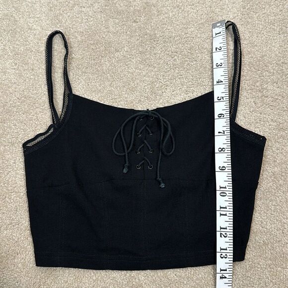 Free People Intimately She's Fancy Longline Brami Bralette Bra Black Goth XS - Picture 5 of 7